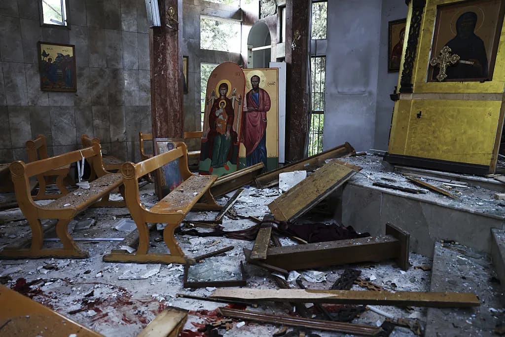 Aftermath of Sunday, June 22 Islamic suicide attack on Mar Elyas Greek Orthodox Church in Damascus (Photo by Ali Haj Suleiman/Getty Images)